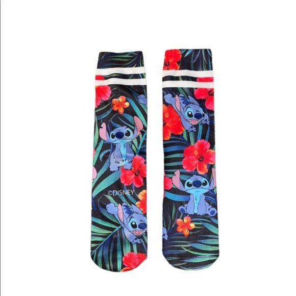Disney Accessories - Stitch Full Graphic Hawaiian Crew Socks